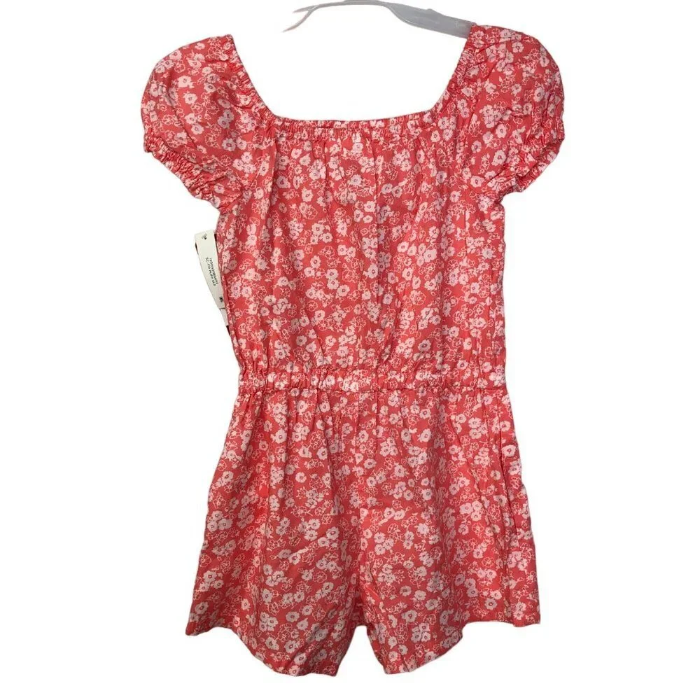 GAP Girl's Soft Chambray Short Puff Sleeve One Piece Romper NWT‎
